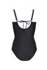 Picture of PLUS SIZE BLACK WITH BEIGE PRINT BODICE.